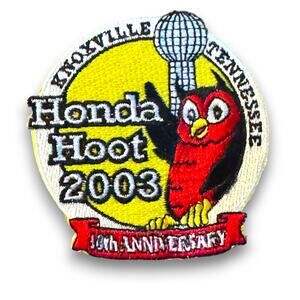 Vintage 2003 Honda Hoot 10th Anniversary Knoxville Tennessee Rally Patch